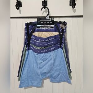 Tahari Boy's Boxer Briefs 5-Pack Blue, Green, Tan Small 4-6 Years New in Package